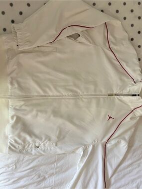 Jordan White Jacket with Red Accents
